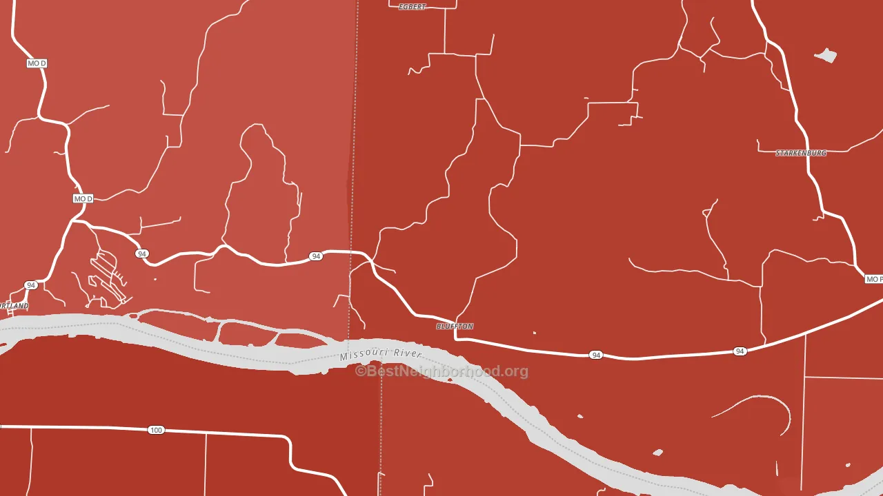 Bluffton, MO block-group political-lean map