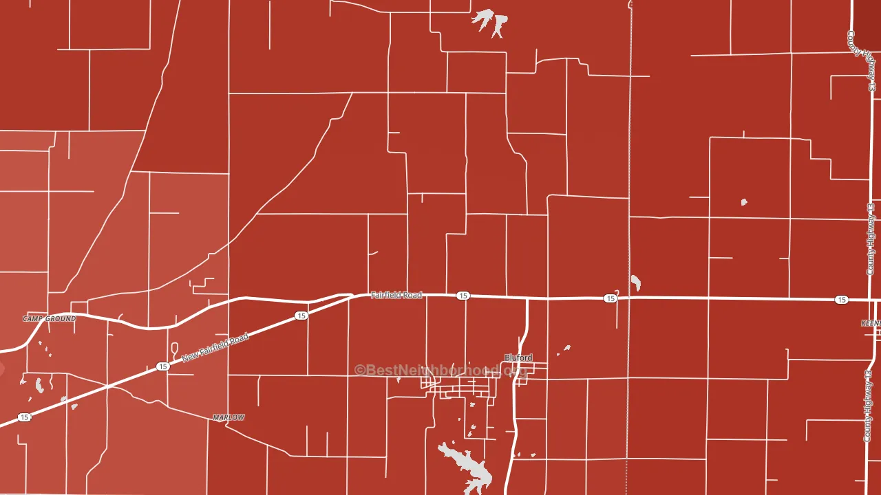 Bluford, IL block-group political-lean map
