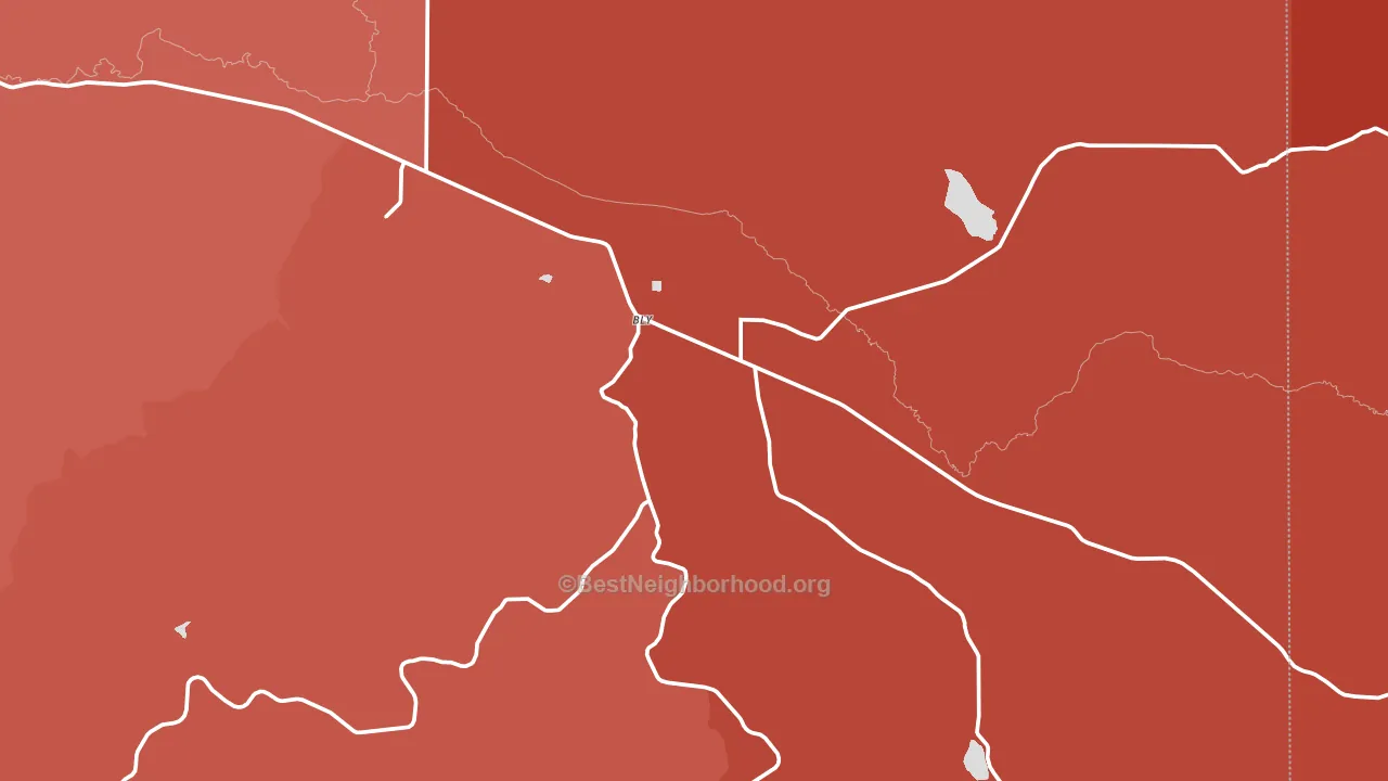 Bly, OR block-group political-lean map