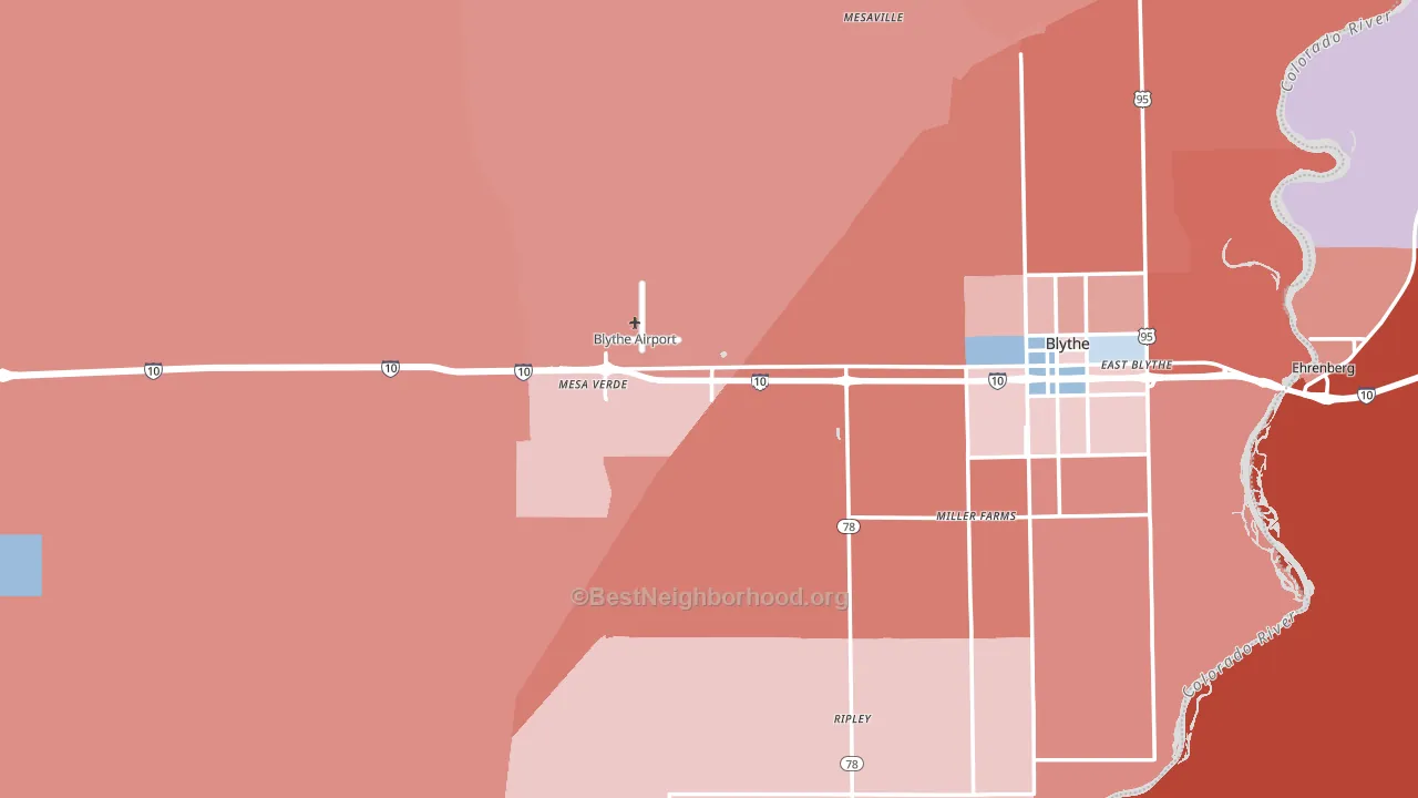 Blythe, CA block-group political-lean map
