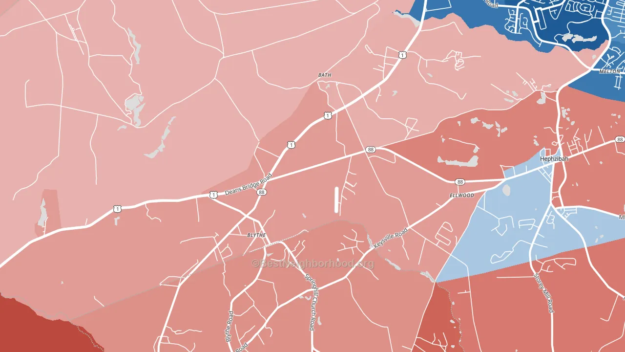 Blythe, GA block-group political-lean map