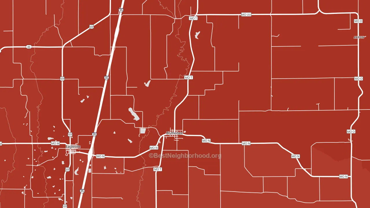 Blythedale, MO block-group political-lean map