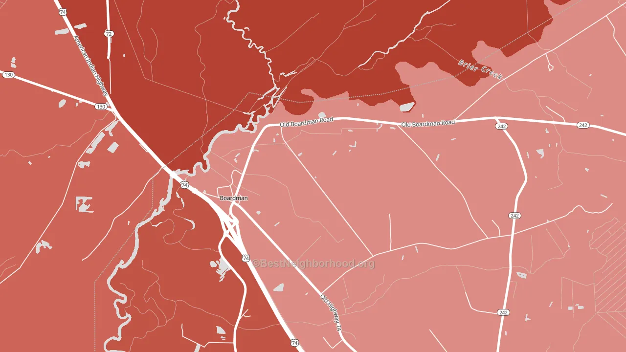 Boardman, NC block-group political-lean map
