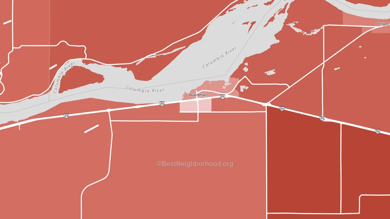 Boardman, OR block-group political-lean map