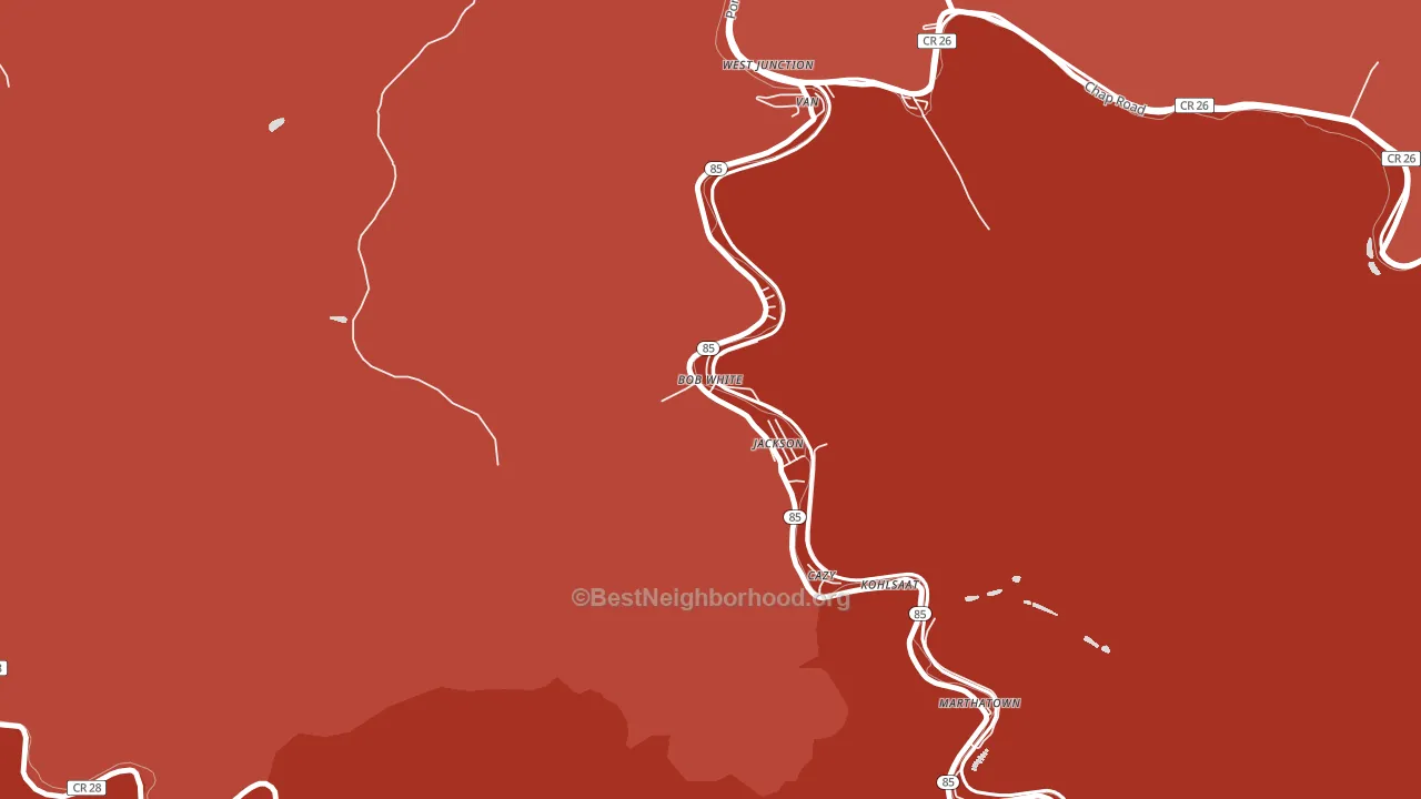 Bob White, WV block-group political-lean map