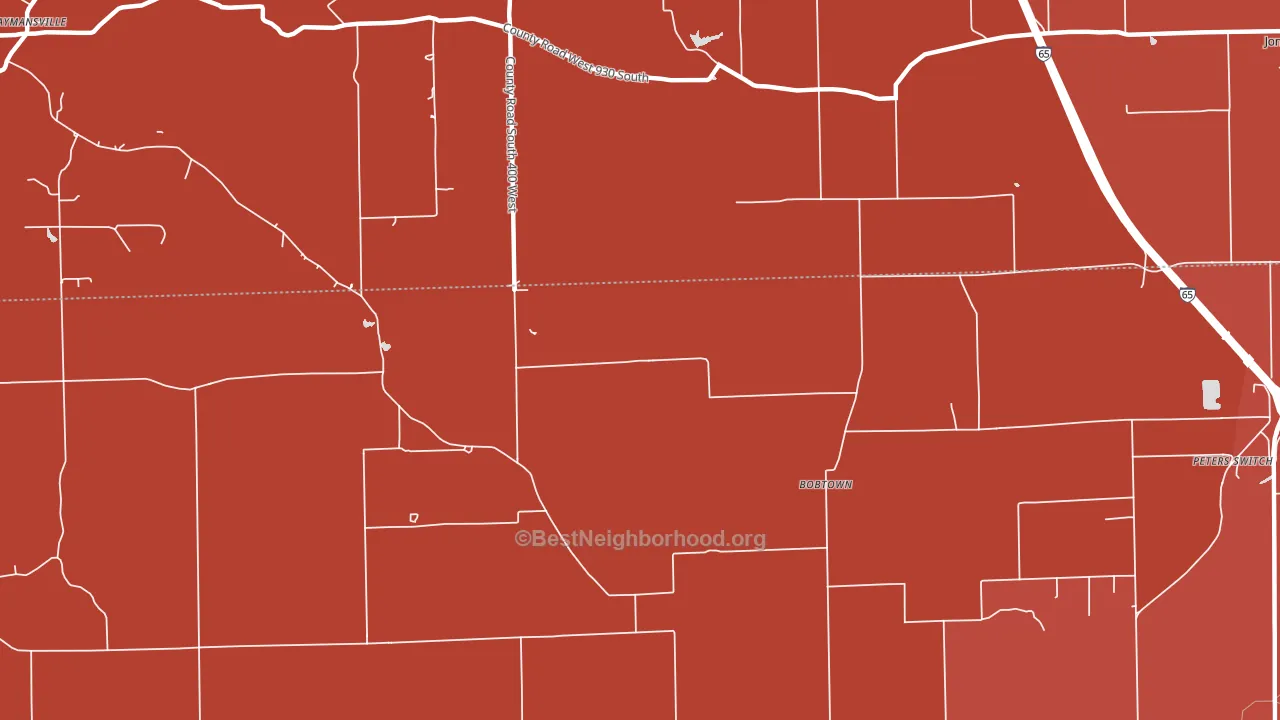 Bobtown, IN block-group political-lean map