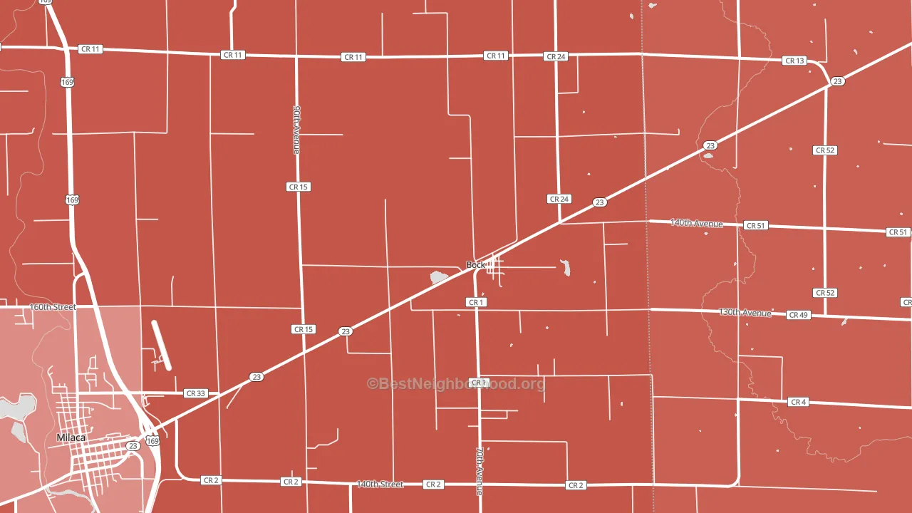 Bock, MN block-group political-lean map