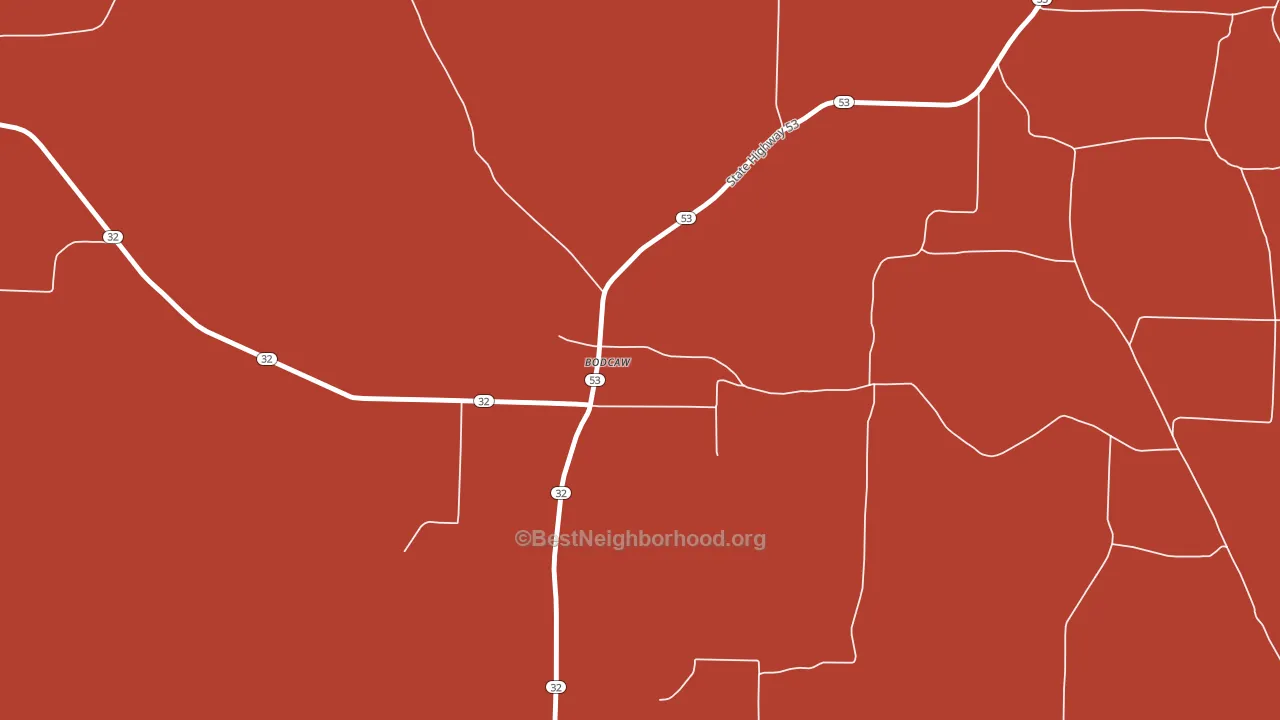 Bodcaw, AR block-group political-lean map
