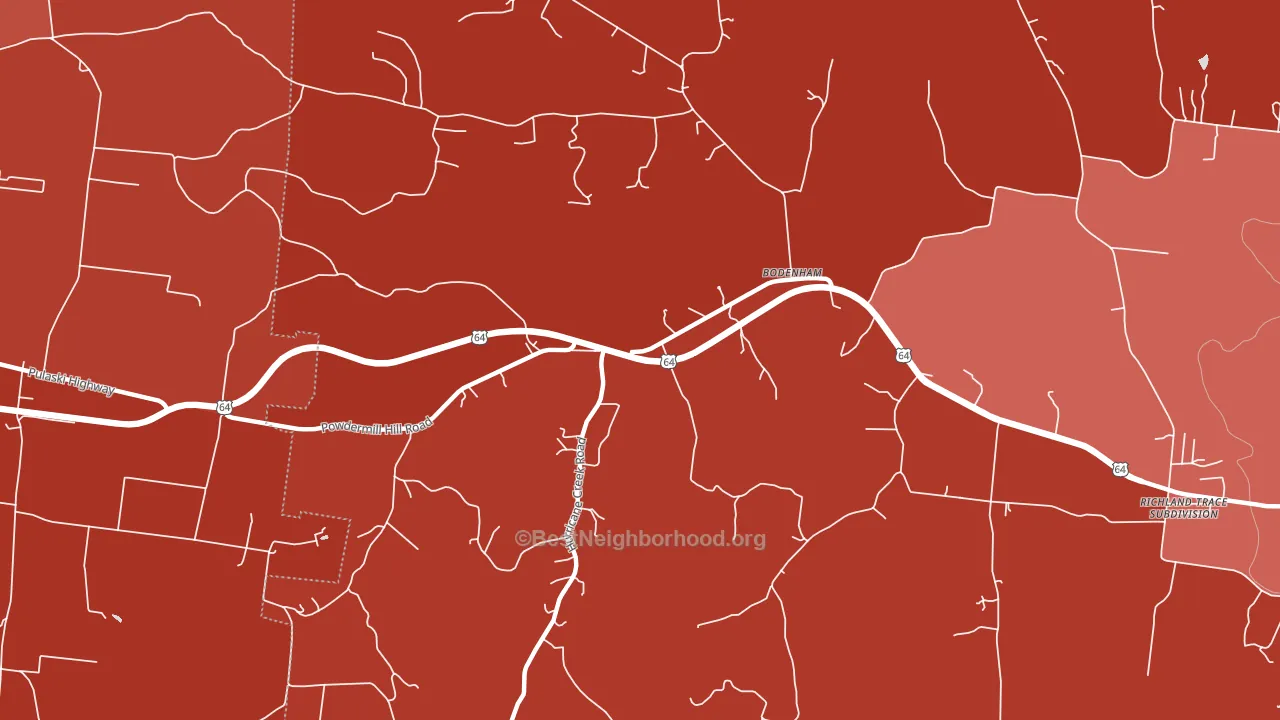 Bodenham, TN block-group political-lean map