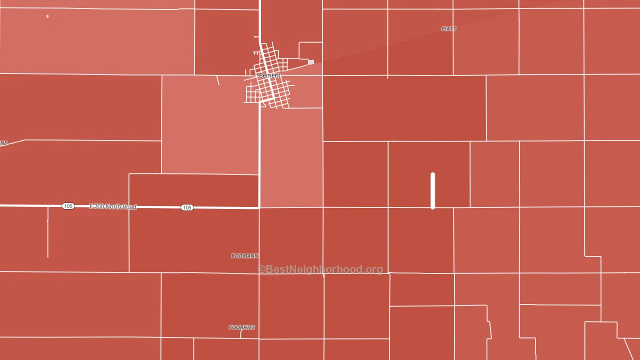 Bodman, IL block-group political-lean map
