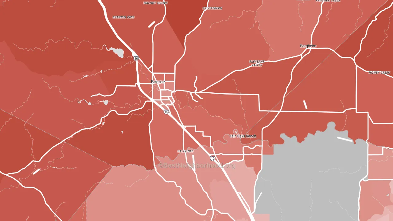 Boerne, TX block-group political-lean map
