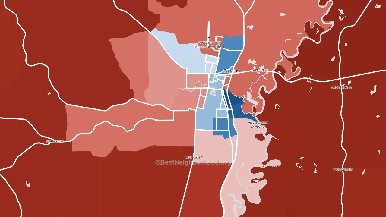 Bogalusa, LA block-group political-lean map