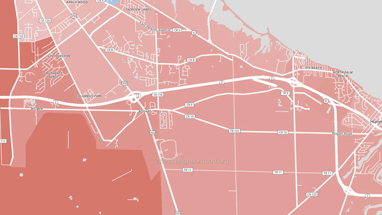 Bogart, OH block-group political-lean map