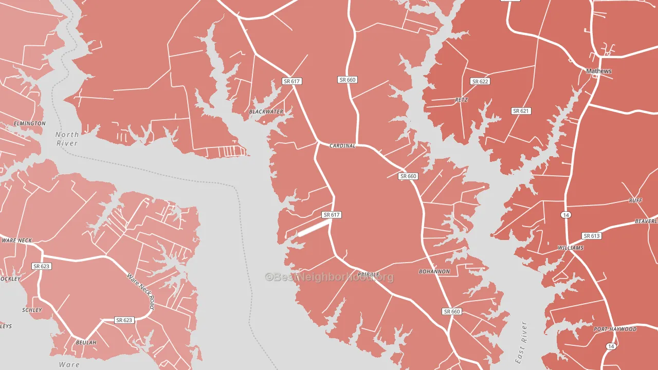 Bohannon, VA block-group political-lean map