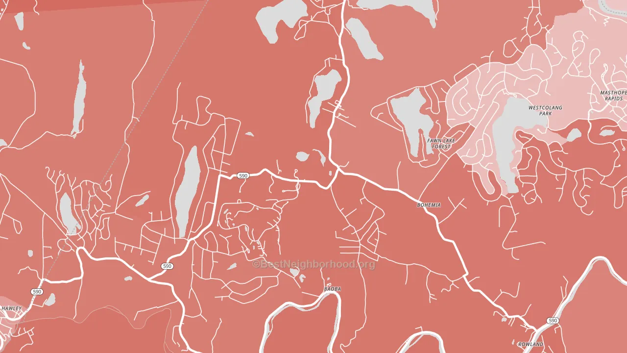 Bohemia, PA block-group political-lean map