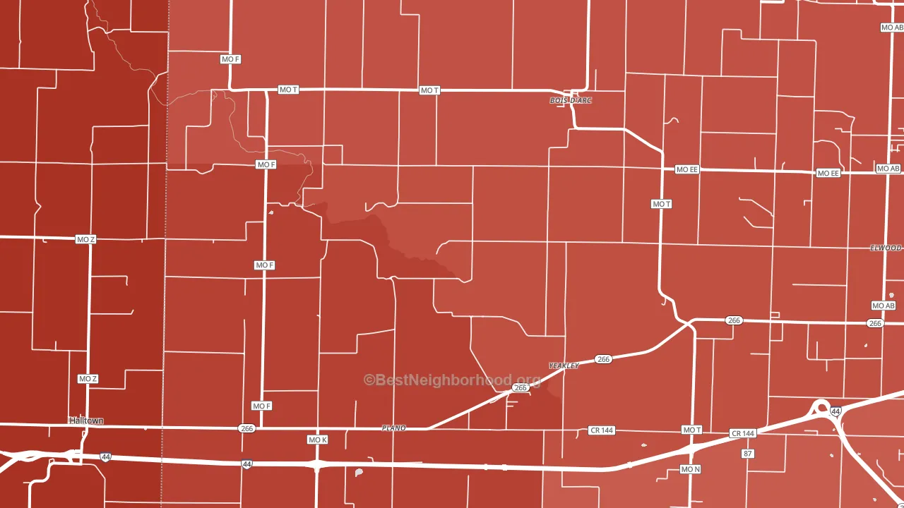 Bois D Arc, MO block-group political-lean map
