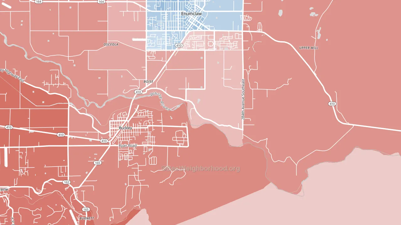 Boise, WA block-group political-lean map