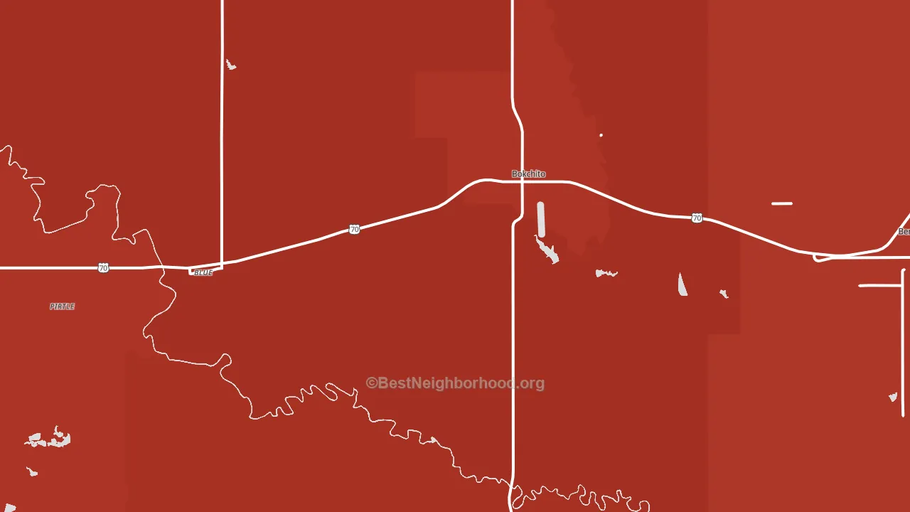 Bokchito, OK block-group political-lean map