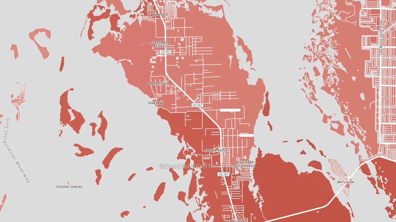 Bokeelia, FL block-group political-lean map