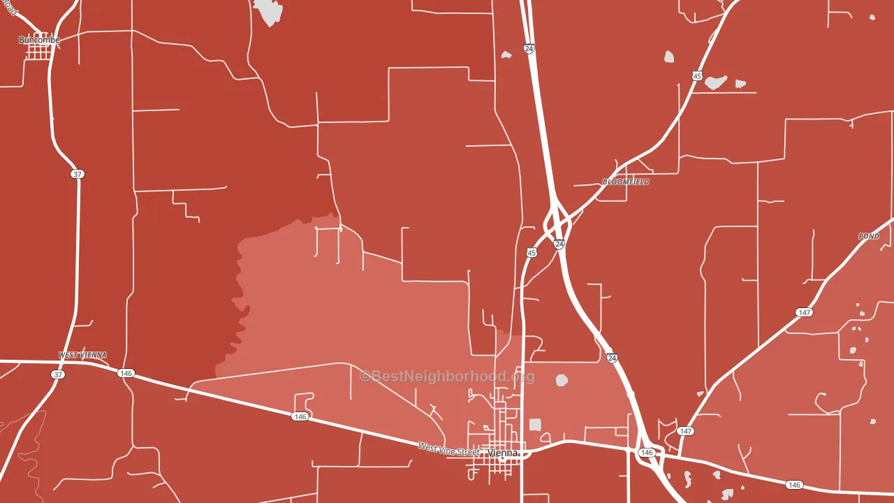 Boles, IL block-group political-lean map