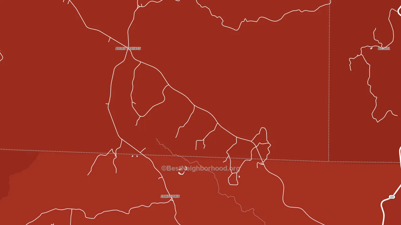 Boley Springs, AL block-group political-lean map