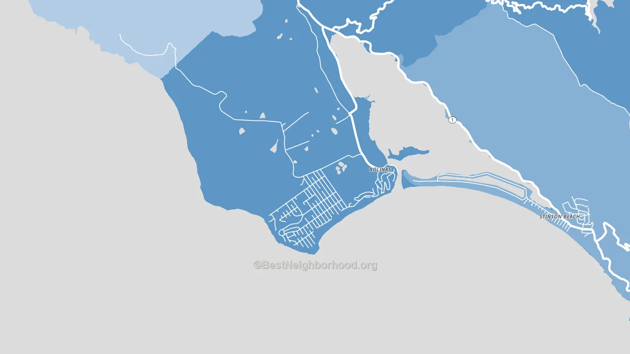 Bolinas, CA block-group political-lean map