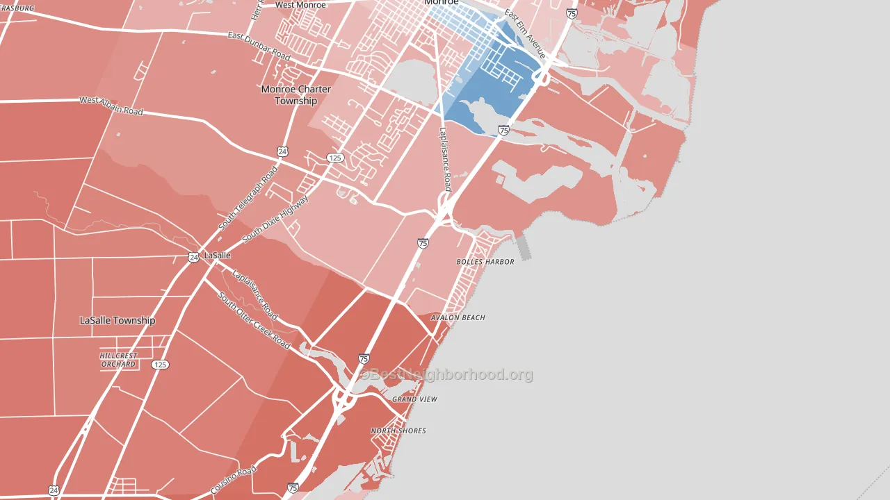 Bolles Harbor, MI block-group political-lean map