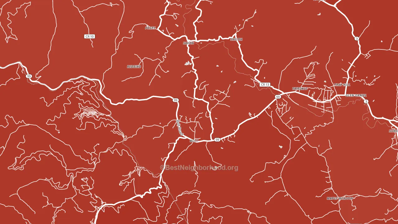 Bolt, WV block-group political-lean map