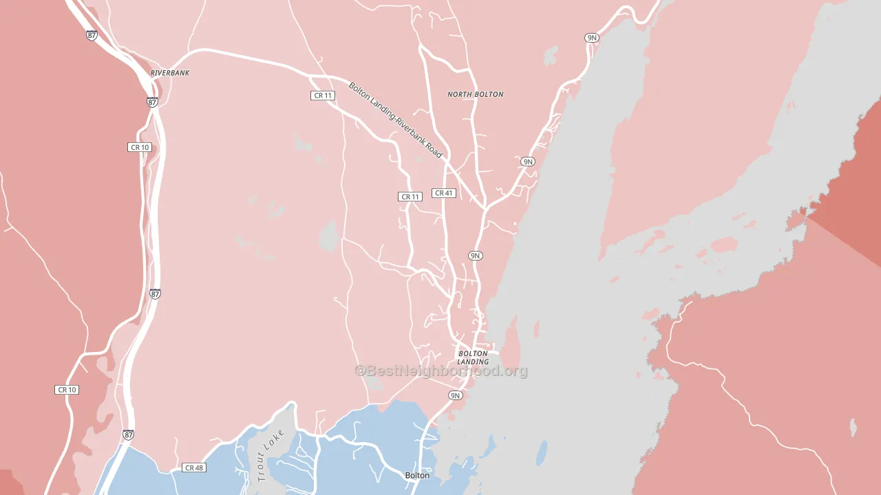 Bolton Landing, NY block-group political-lean map