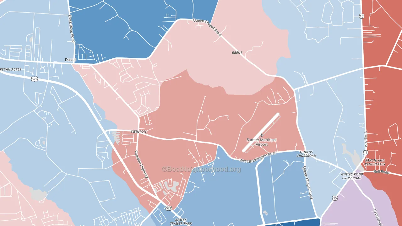 Bon Air Terrace, SC block-group political-lean map