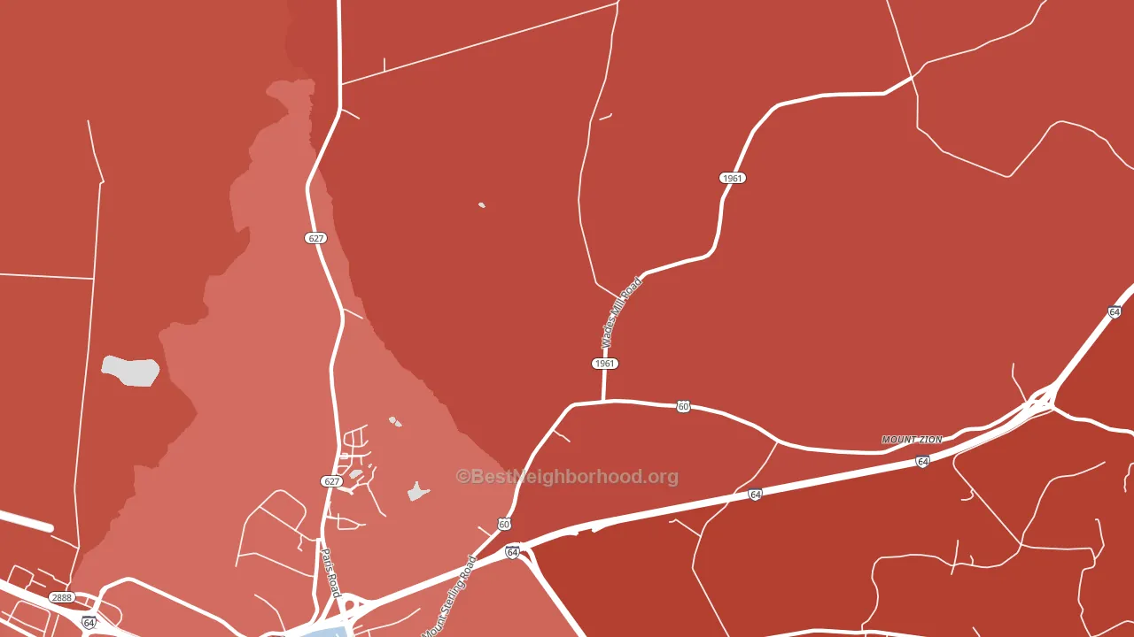 Bon Haven, KY block-group political-lean map
