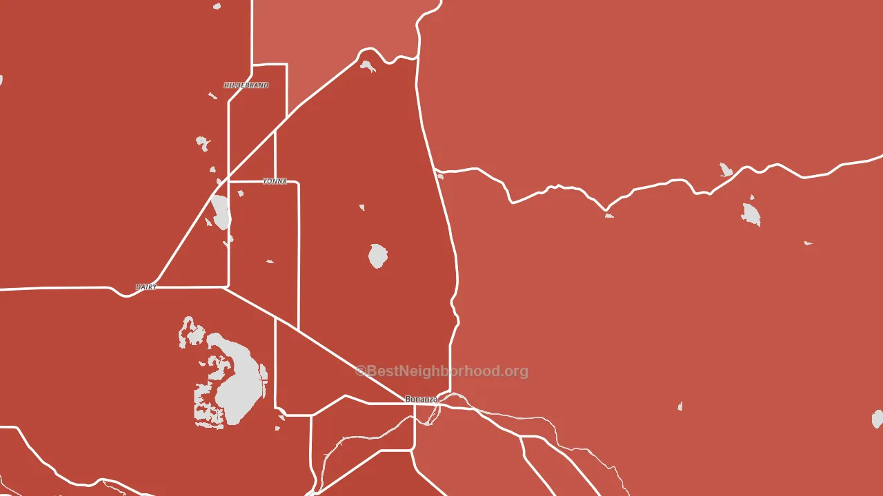 Bonanza, OR block-group political-lean map