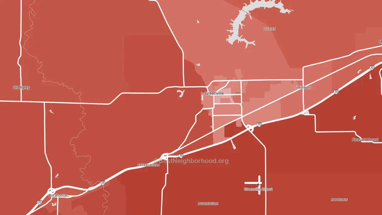 Bond County, IL block-group political-lean map