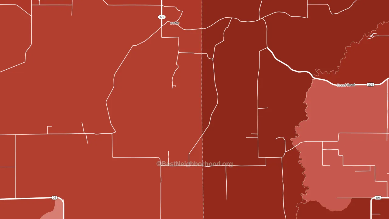 Bond, LA block-group political-lean map