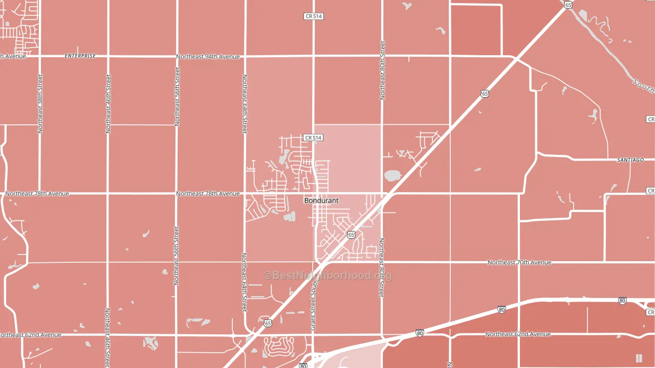 Bondurant, IA block-group political-lean map