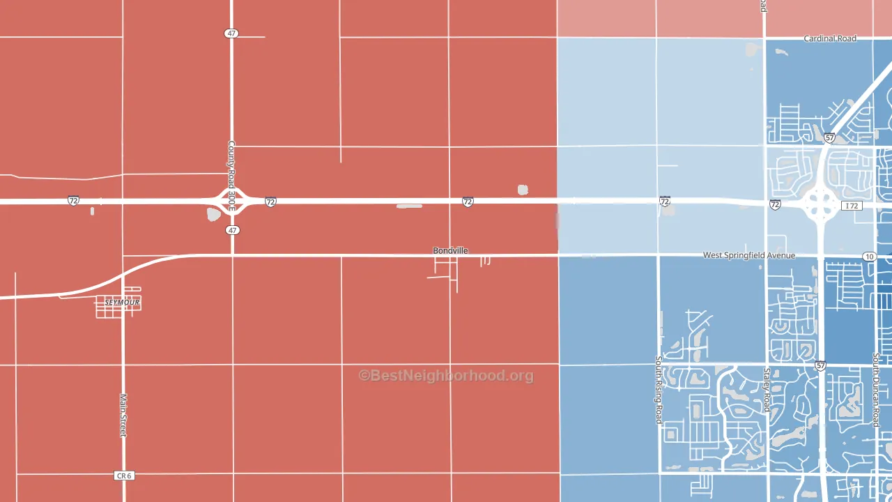 Bondville, IL block-group political-lean map