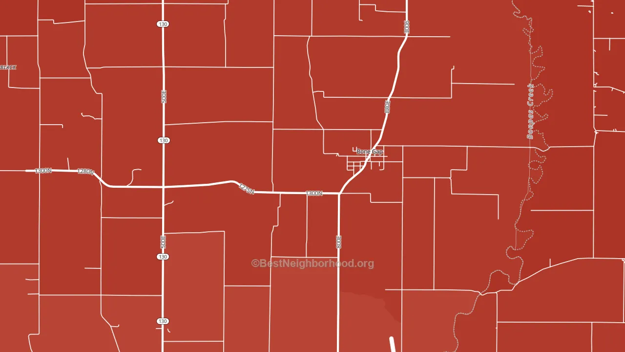 Bone Gap, IL block-group political-lean map