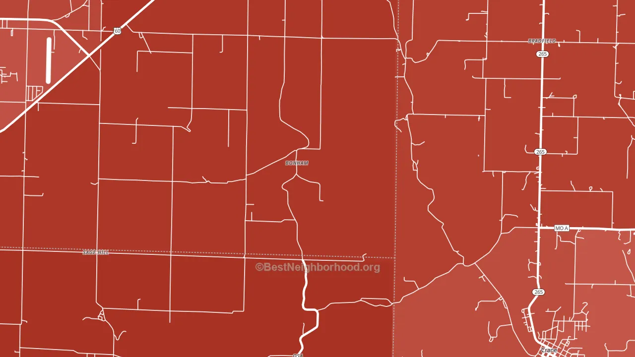Bonham, MO block-group political-lean map