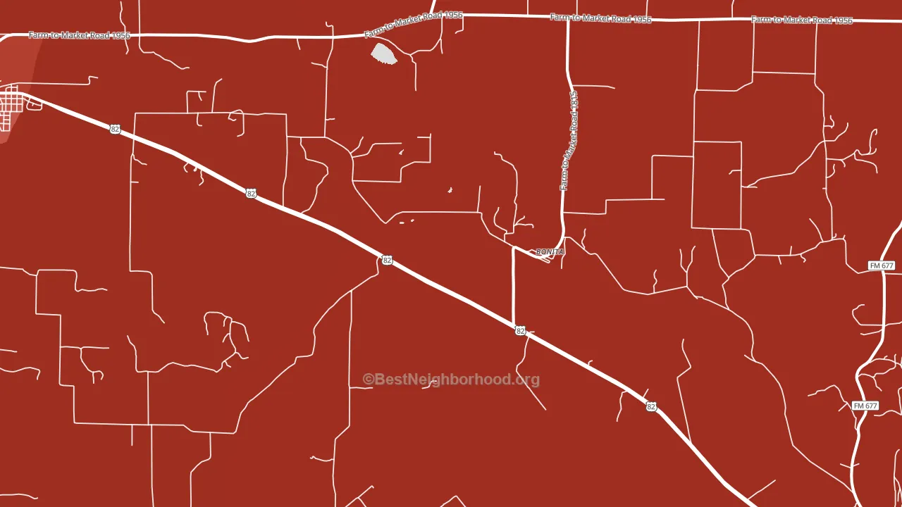 Bonita, TX block-group political-lean map