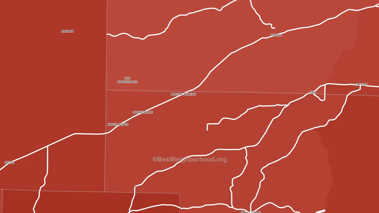 Bonnerdale, AR block-group political-lean map