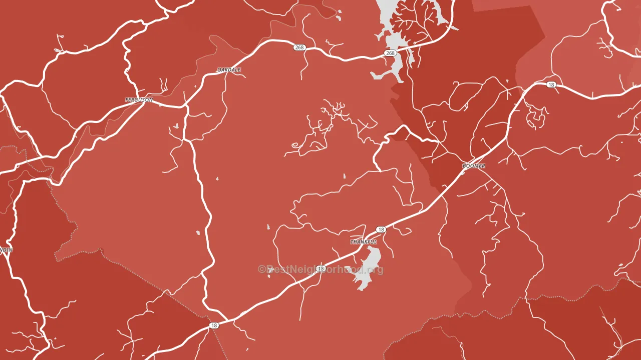 Boomer, NC block-group political-lean map