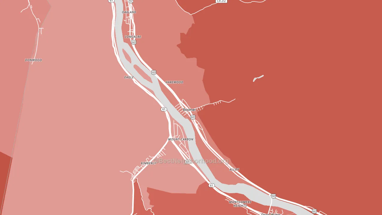 Boomer, WV block-group political-lean map