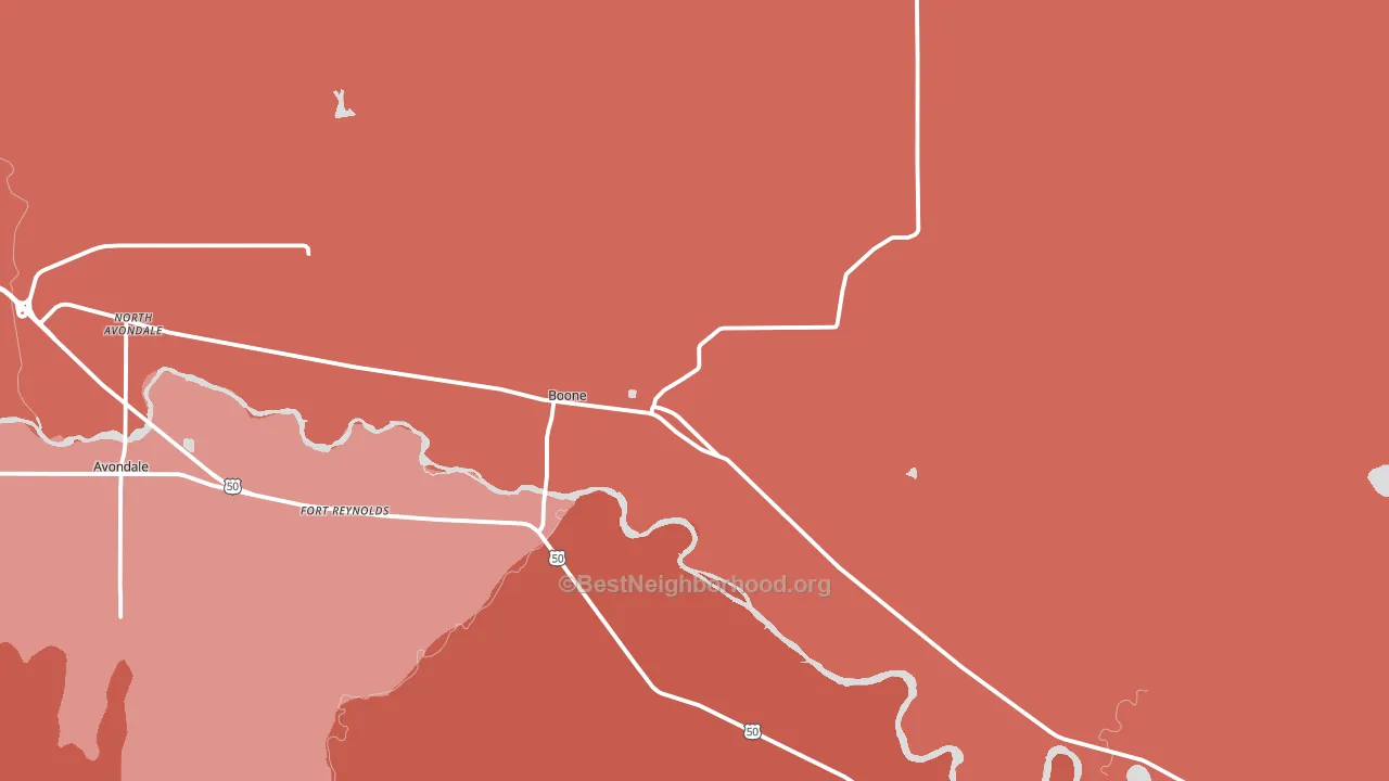 Boone, CO block-group political-lean map
