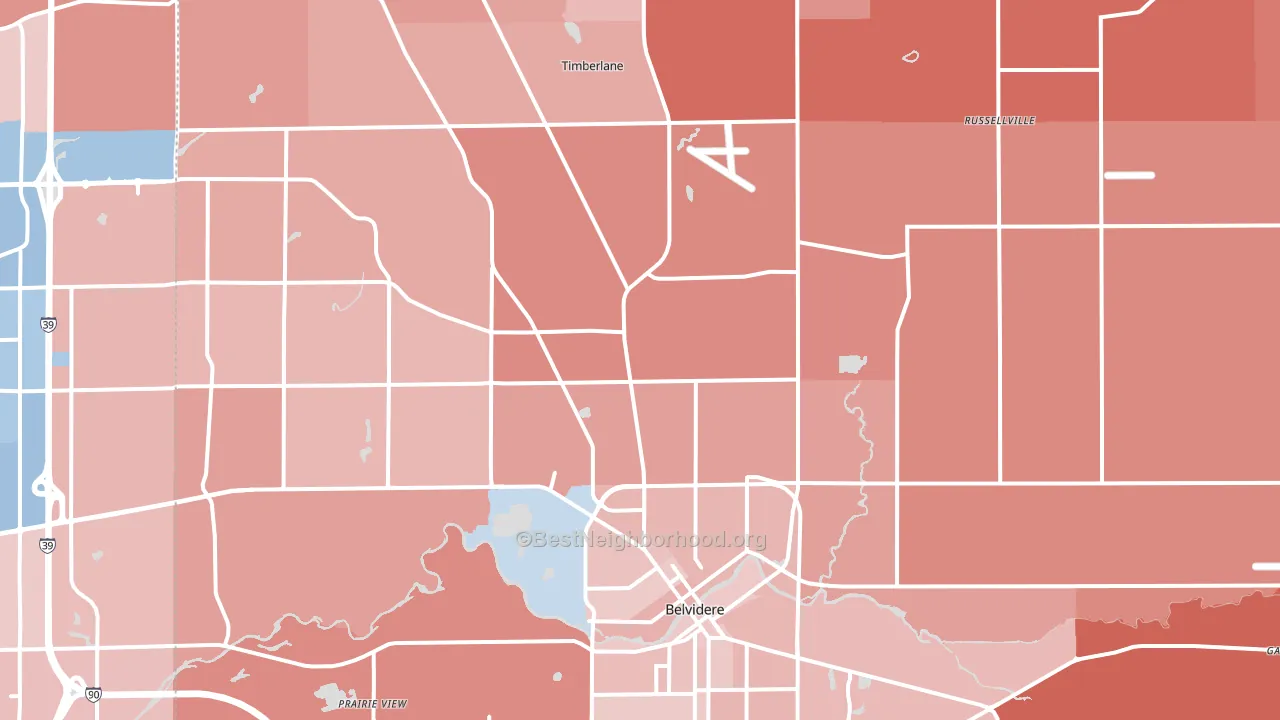 Boone County, IL block-group political-lean map
