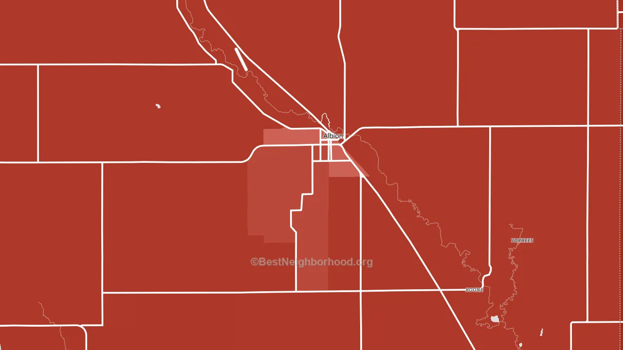 Boone County, NE block-group political-lean map