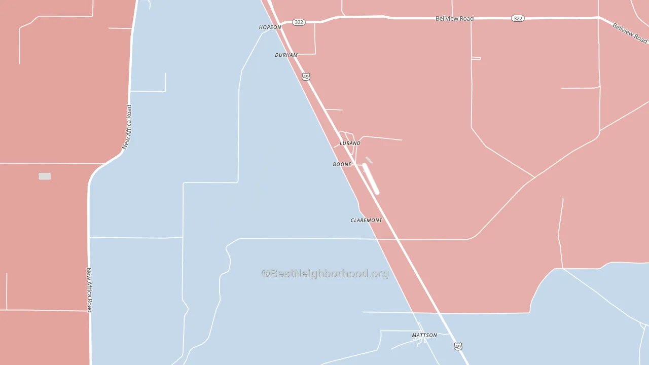 Boone, MS block-group political-lean map