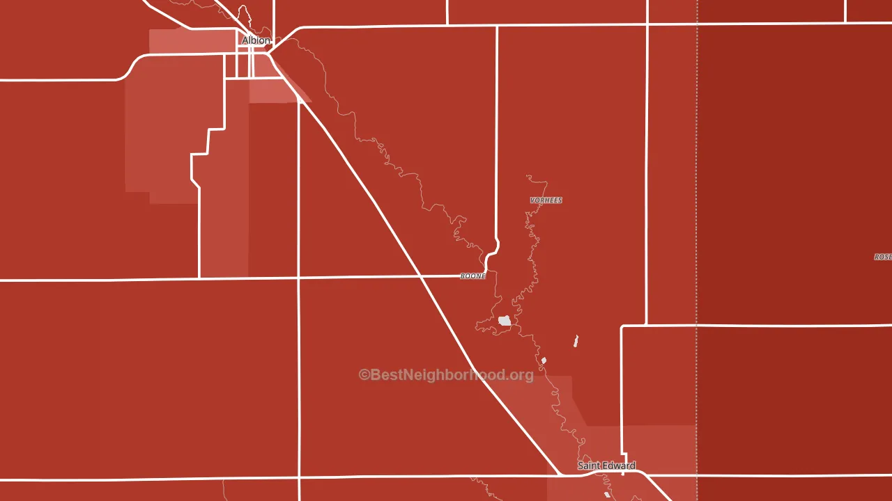 Boone, NE block-group political-lean map