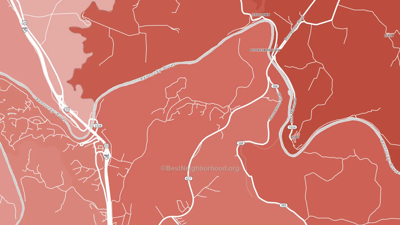 Boonesboro, KY block-group political-lean map