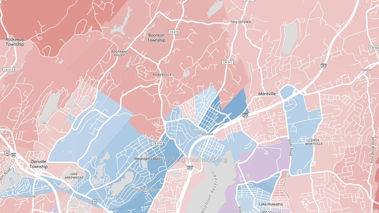 Boonton, NJ block-group political-lean map