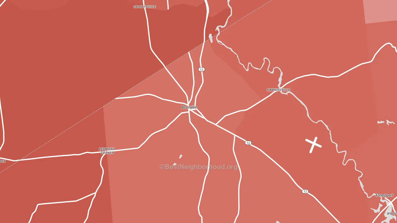 Boonville, NY block-group political-lean map